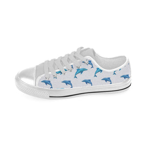 High & Low Top Blue Dolpins Canvas Shoes - Freedom Look