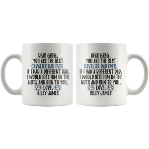 Personalized Cavalier Dog Riley James Dad Greg Coffee Mug (11 oz)