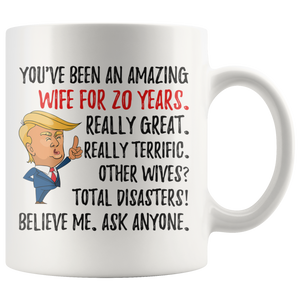 Funny Amazing Wife For 20 Years Coffee Mug, 20th Anniversary Wife Trump Gifts, 20th Anniversary Mug, 20 Years Together With My Wifey