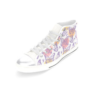 High & Low Top Canvas Women's Shoes - Purple Butterflies - Freedom Look