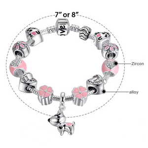 Silver Plated Lovely Dog Charm Bracelet 2017 - Freedom Look