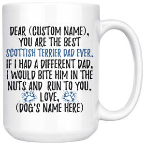 Personalized Best Scottish Terrier Dad Coffee Mug (15 oz)