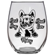 Mikey Frenchie Dog Dad Stemless Wine Glass