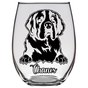 Thanos St Bernard Dad Stemless Wine Glass