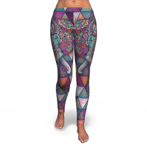 Colorful Elephant Mandala Leggings - Freedom Look