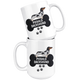 Piebald Dachshund Mug - Piebald Dachshund Ornament - Wiener Dog Dad Mom Mug With Bone And Paws - Great Gift For Daschund Owner - 15 oz