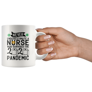 Nurse Survived 2020 Pandemic Toilet Paper White Coffee Mug