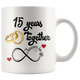 15th Wedding Anniversary Gift For Him And Her, Married For 15 Years, 15th Anniversary Mug For Husband & Wife, 15 Years Together With Her (11 oz )