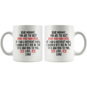 Personalized Shih-poo Dog Luna Mommy Coffee Mug (11 oz)
