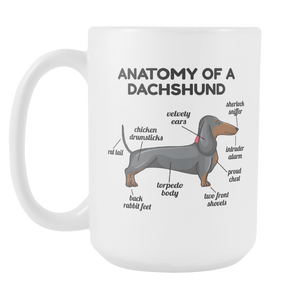 Dachshund Anatomy Mug Doxie Wiener Dog - Great Funny Gift For Daschund Owner Mug (15 oz) - Freedom Look