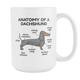 Dachshund Anatomy Mug Doxie Wiener Dog - Great Funny Gift For Daschund Owner Mug (15 oz) - Freedom Look