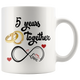 5th Wedding Anniversary Gift For Him And Her, 5th Anniversary Mug For Husband & Wife, Married 5 Years, 5 Years Together, 5 Years With Her ( 11 oz )