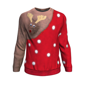 Funny Rudolph Ugly Christmas Sweater (Dark Skin) - Freedom Look