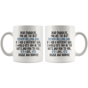 Personalized French Bulldog Biggie And Boomer Dad Chandler Coffee Mug (11 oz)