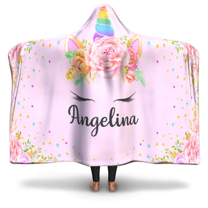 Personalized Unicorn Hooded Blanket - Angelina