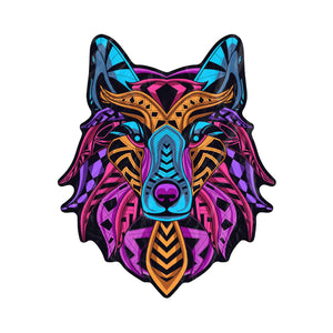 Custom Colorful Wolf Head Shape Blanket (2 sizes)