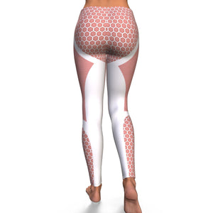 Hexagonal Printed Leggings - Pink