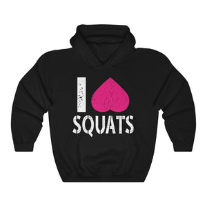 Gym Fitness Muscle Exercise Women Gym Hoodie I Love Squats Hooded Sweatshirt
