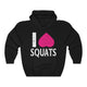 Gym Fitness Muscle Exercise Women Gym Hoodie I Love Squats Hooded Sweatshirt