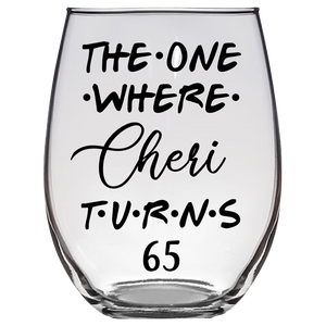 Cheri Turns 65 Years Stemless Wine Glass