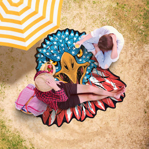 Eagle USA Flag Shape Beach Towel