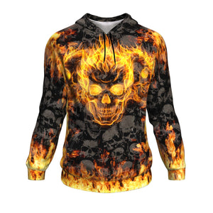 Fire Skull Rider All Over Hoodie - Freedom Look