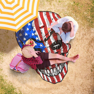 Custom Skull USA Flag Beach Towel (2 sizes)