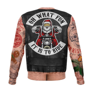 Santa Biker Ugly Xmas Sweatshirt, Santa Ride Nude Christmas Sweater