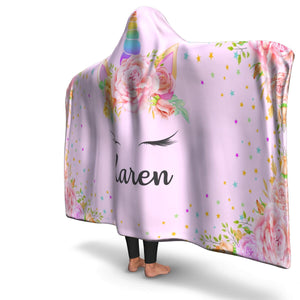 Personalized Unicorn Hooded Blanket - Karen