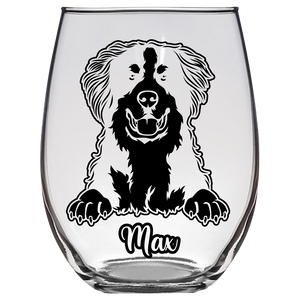 Max Bernese Mountain Dog Stemless Wine Glass