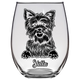 Stella - Yorkshire Terrier Dog Stemless Wine Glass
