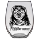 Pebbles mom Pug Dog Stemless Wine Glass