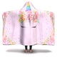 Unicorn Head Pink Hooded Blanket