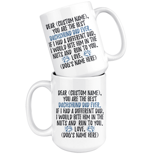 Personalized Best Dachshund Dog Dad Coffee Mug (15 oz)