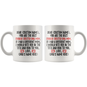 Personalized Best Chinese Crested Dog Mom Coffee Mug (11 oz)