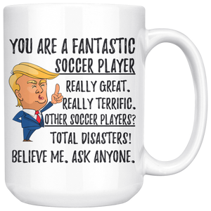 Funny Soccer Player Trump Coffee Mug (15 oz)
