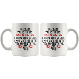 Personalized Cavalier Dog Sophie Mom Dana Coffee Mug (11 oz)