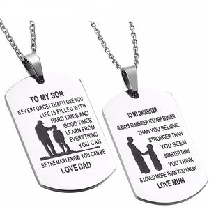 To My Son & To My Daughter Pendant Necklace - Freedom Look