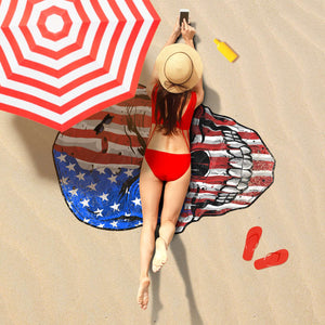 Custom Skull USA Flag Beach Towel (2 sizes)