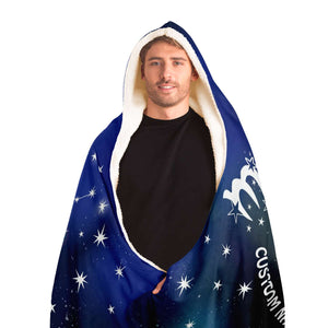Personalized Virgo Horoscope Zodiac Star Sign Hooded Blanket