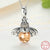 Lovely Orange Bee Pendant Necklace - Sterling Silver - Freedom Look