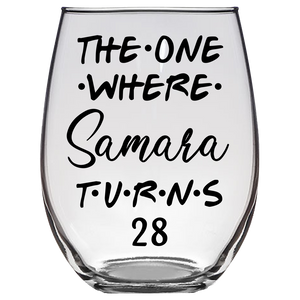 Samara Turns 28 Years Stemless Wine Glass