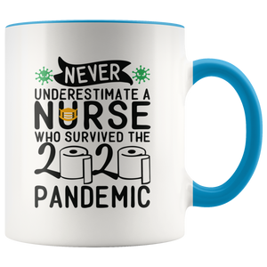 Nurse Survived 2020 Pandemic Toilet Paper Colored Coffee Mug