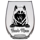 Finn's Mom Malamute Dog Stemless Wine Glass