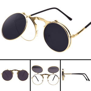 Flip Up Vintage Steampunk Sunglasses - Freedom Look