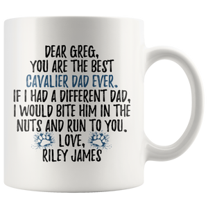 Personalized Cavalier Dog Riley James Dad Greg Coffee Mug (11 oz)