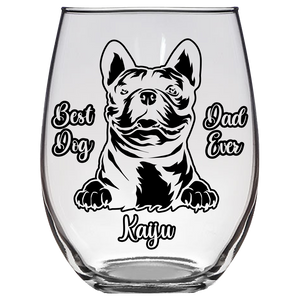 Kaiju - French Bulldog Dad Stemless Wine Glass