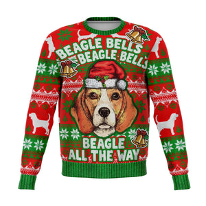 Beagle Dog Bells - Athletic Funny Ugly Christmas Sweater