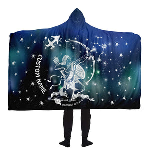 Personalized Sagittarius Horoscope Zodiac Star Sign Hooded Blanket