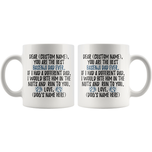 Personalized Best Basenji Dog Dad Coffee Mug (11 oz)